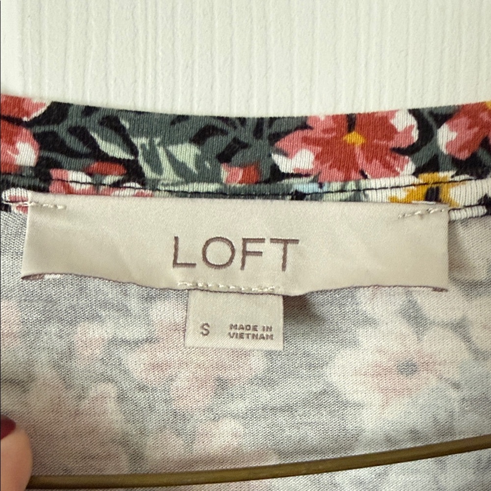 LOFT Multicolor Floral Knee Length Dress - Picture 2 of 6